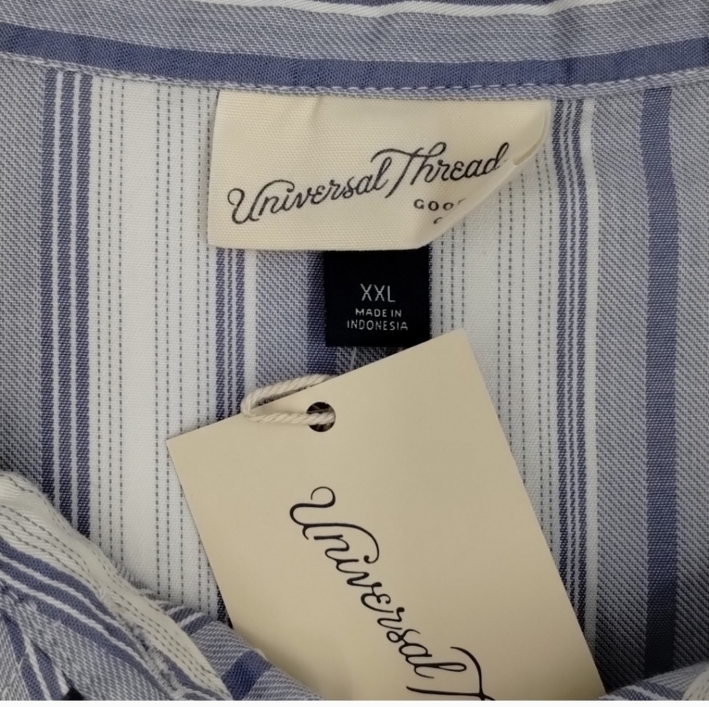 Universal Thread striped blue white button down t… - image 6